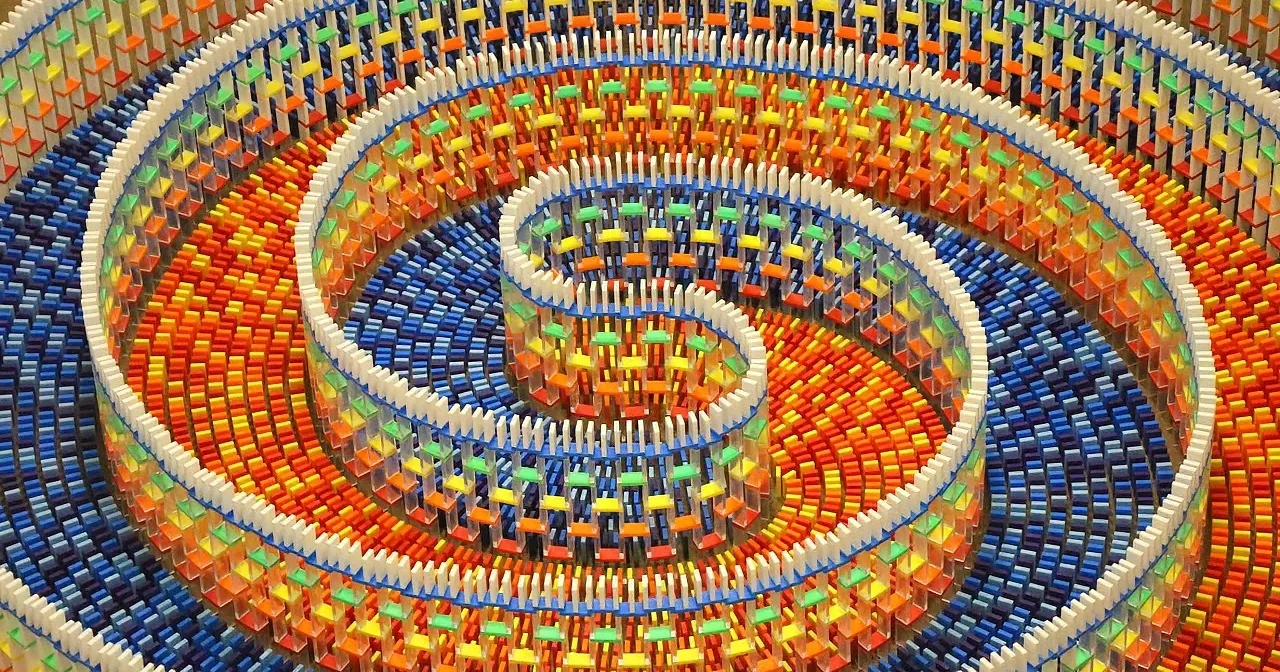 15,000 Dominoes Were Painstakingly Stacked to Create a Stunning Design - Only to Be Toppled Over