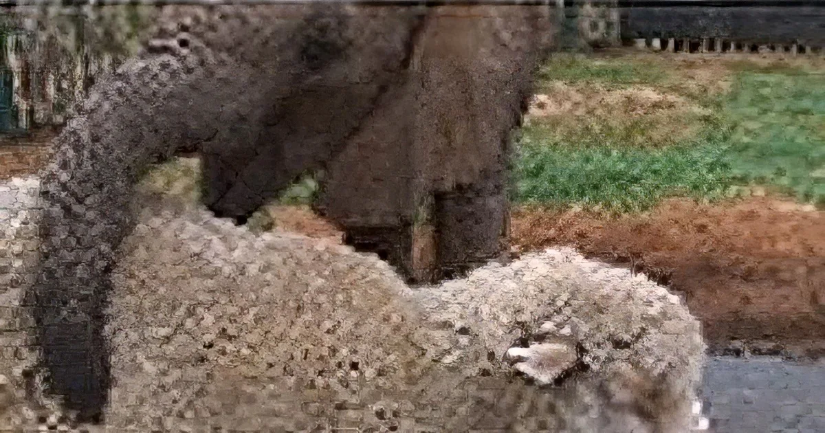 An elephant interacts with a sheep in a fenced area, showcasing a unique moment of interspecies connection.