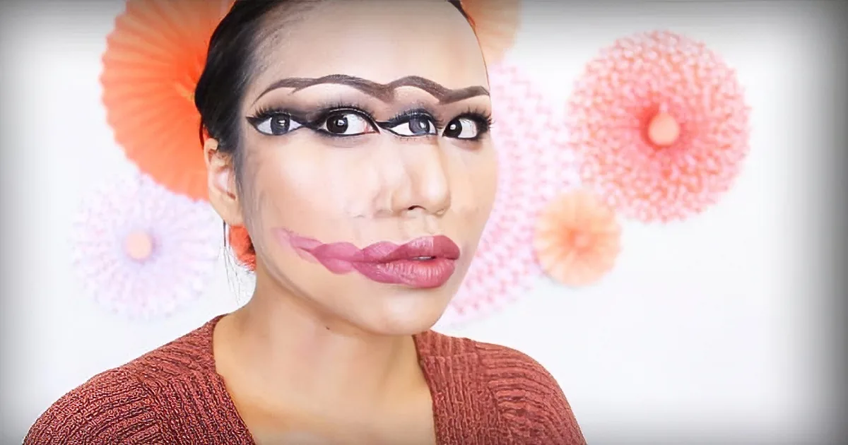 She Puts an Extra Eye on Her Head, and When She Turns to the Camera It''s Totally Trippy