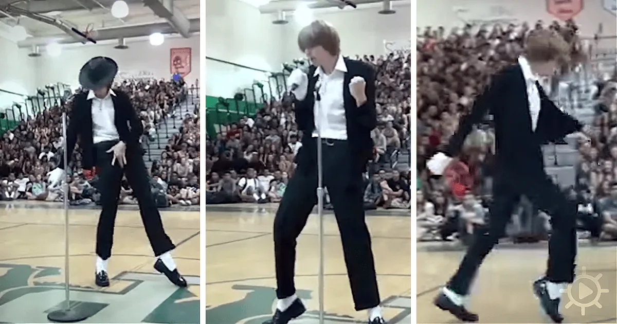 Shy Teen Walks out on Stage, After a Few Seconds, the Crowd Is on Their Feet