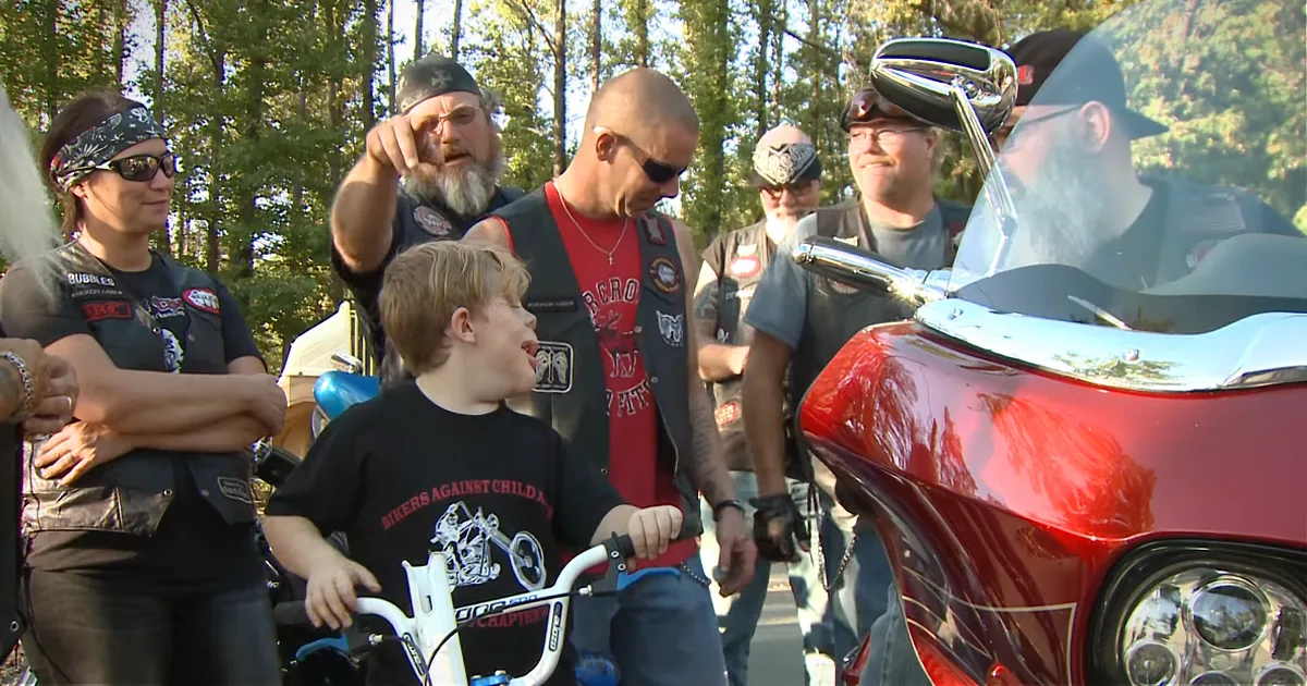 Hundreds of Bikers Rally for 8 Year-Old Bullied Because of His Appearance