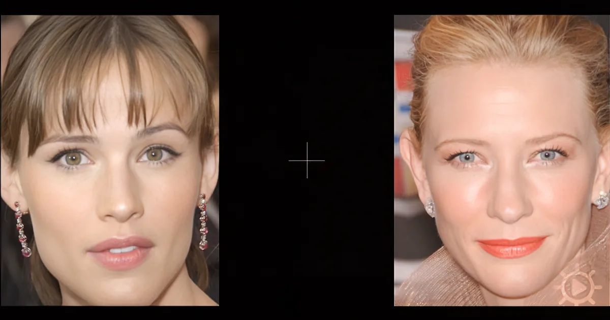 Two women with distinct hairstyles and makeup, one with bangs and the other with updo, both wearing earrings.