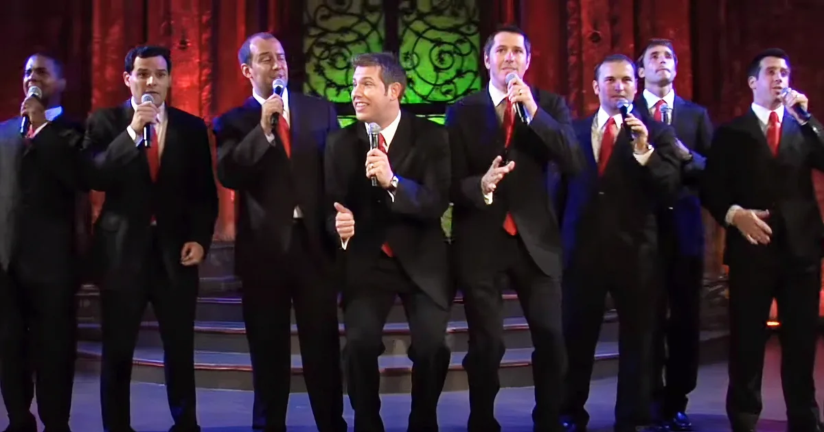 10 Handsome Guys Start Singing Christmas Jingle. When They Start Dancing, the Crowd Goes Crazy