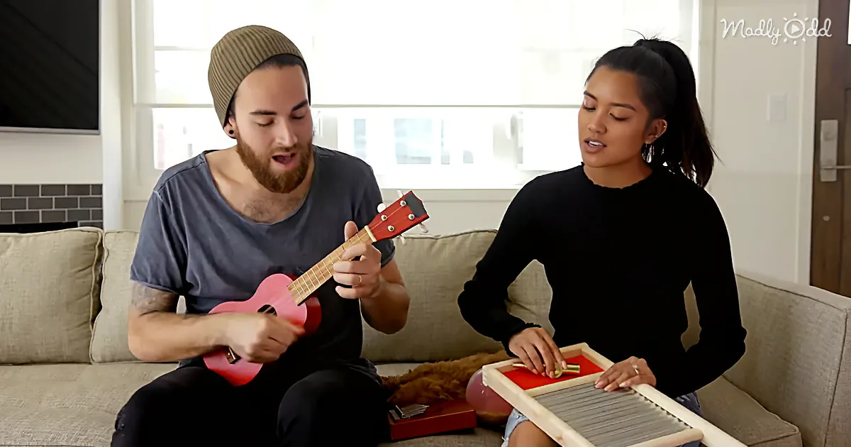 ''Us the Duo'' Completes a Studio-Quality'' Band in a Box Challenge'' Using Instruments for Kids''