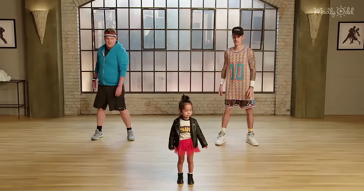 Justin Bieber and James Corden Copy Toddlers Dance Moves