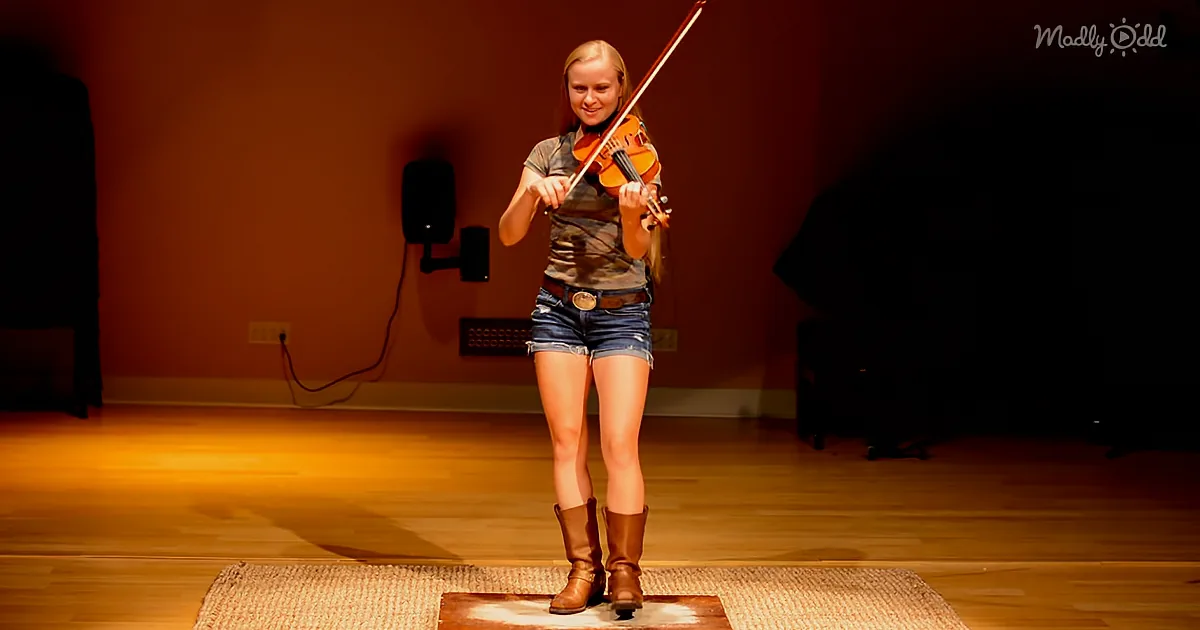 Girl Plays Flawless 'Cotton-Eyed Joe' Rendition on Fiddle While Dancing
