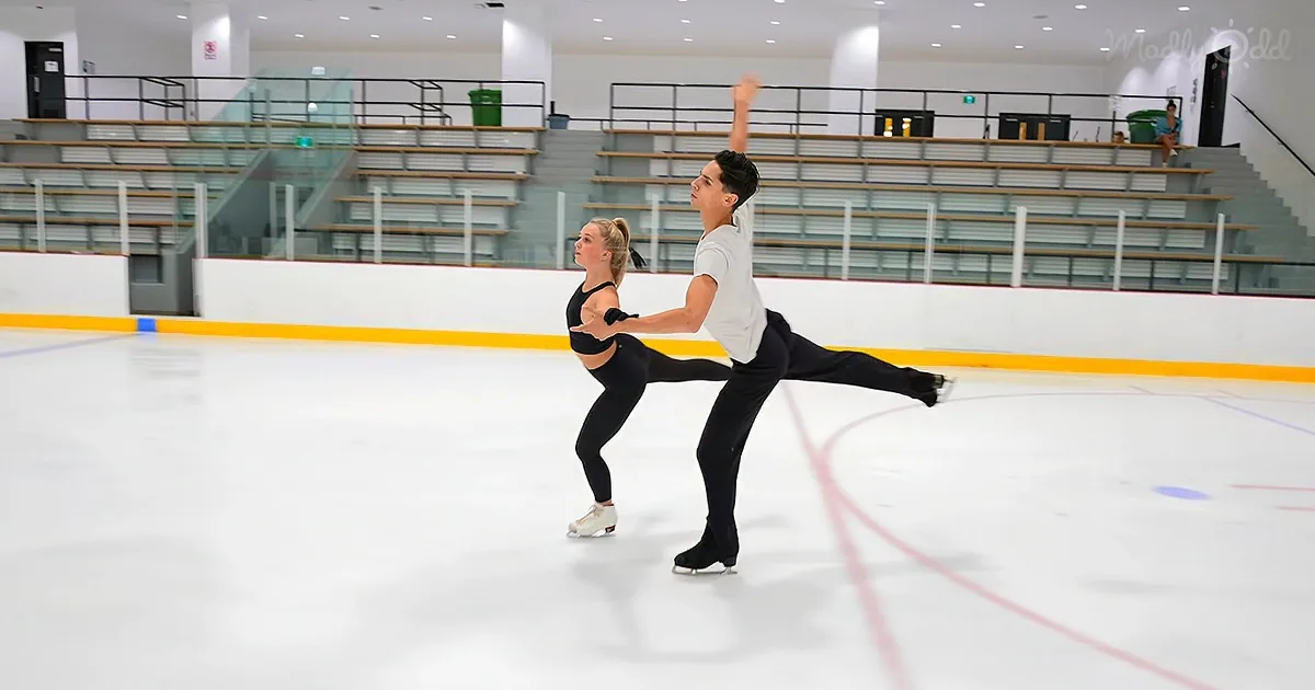 Two Ice Dancers Skate to ''Unchained Melody'' From the Movie ''Ghost''