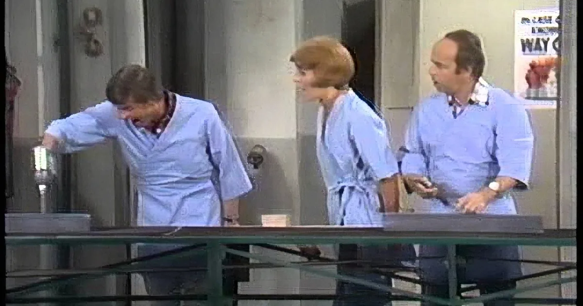 Carol Burnett and Tim Conway Find ''Love on the Assembly Line'' Is Side-Splitting Skit