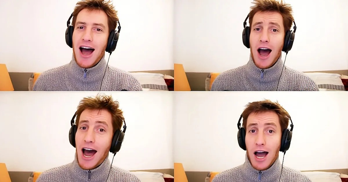 Classic Barbershop Quartet Song ''K-K-K-Katy'' Sung by One Man in Four Parts
