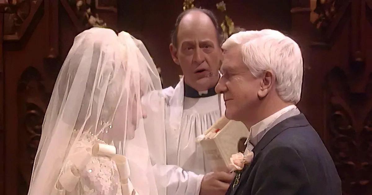 Blanche in her wedding gown facing a humorous legal issue