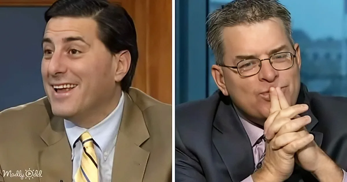 Two men in suits, one smiling, the other with hands clasped, both in professional settings.