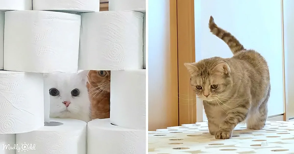 Several Cats. Many Rolls of Toilet Paper. What Could Go Wrong?