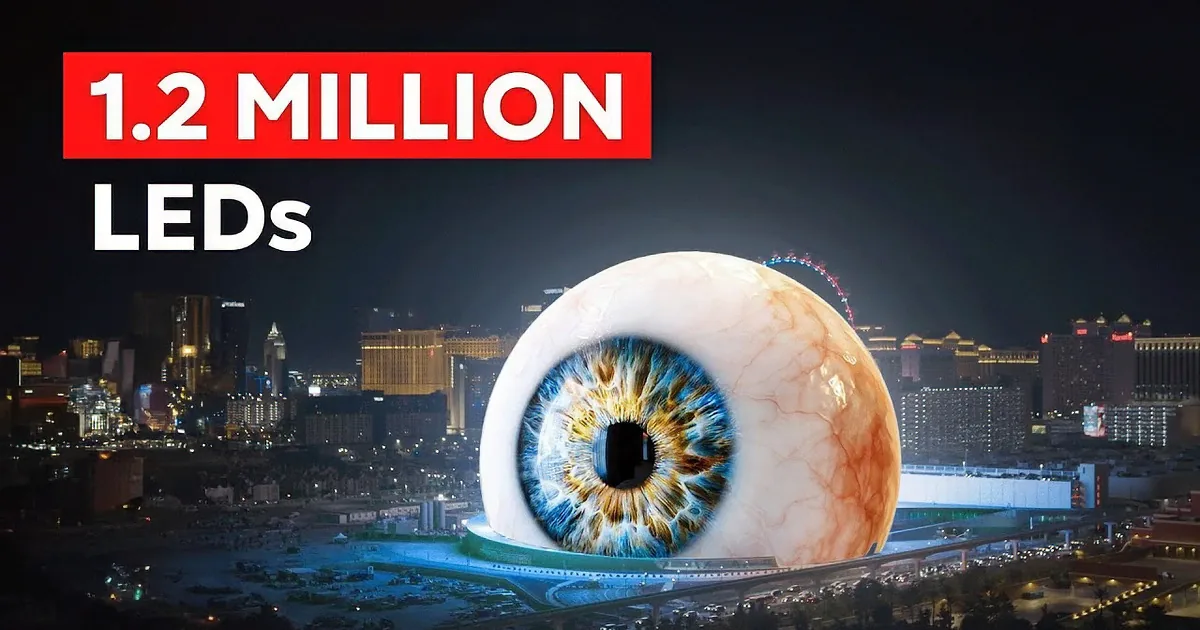 Las Vegas ''Mega Sphere'' Tansforms Into a Giant Halloween Pumpkin Spectacle