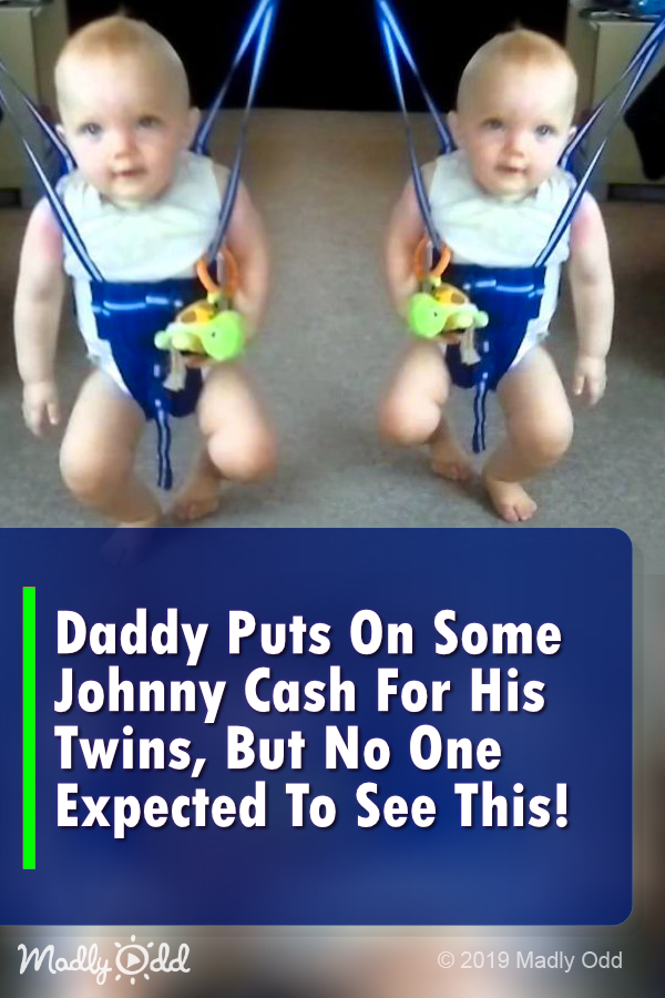 Twin Babies Rocking to Johnny Cash
