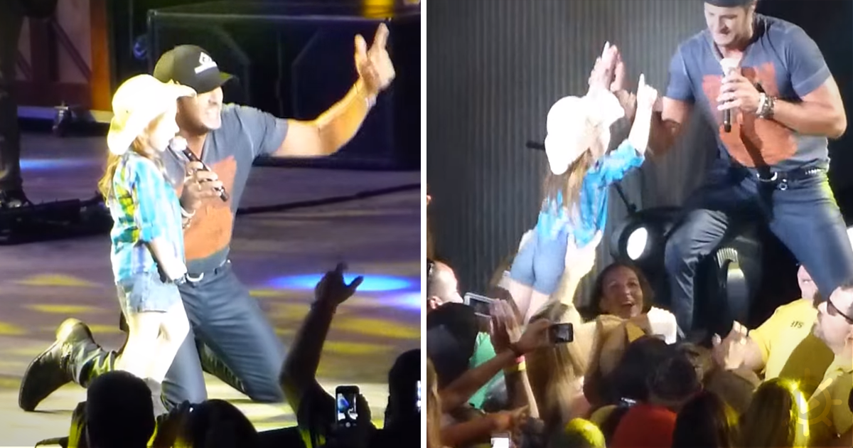 Luke Bryan invites a young fan onstage. Check out what he does next!