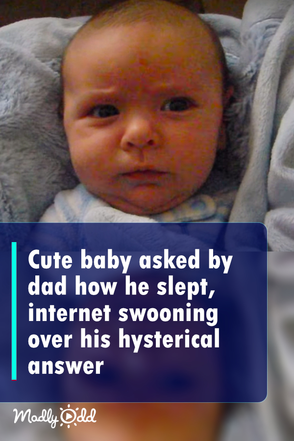 Cute baby asked by dad how he slept, internet swooning over his hysterical answer