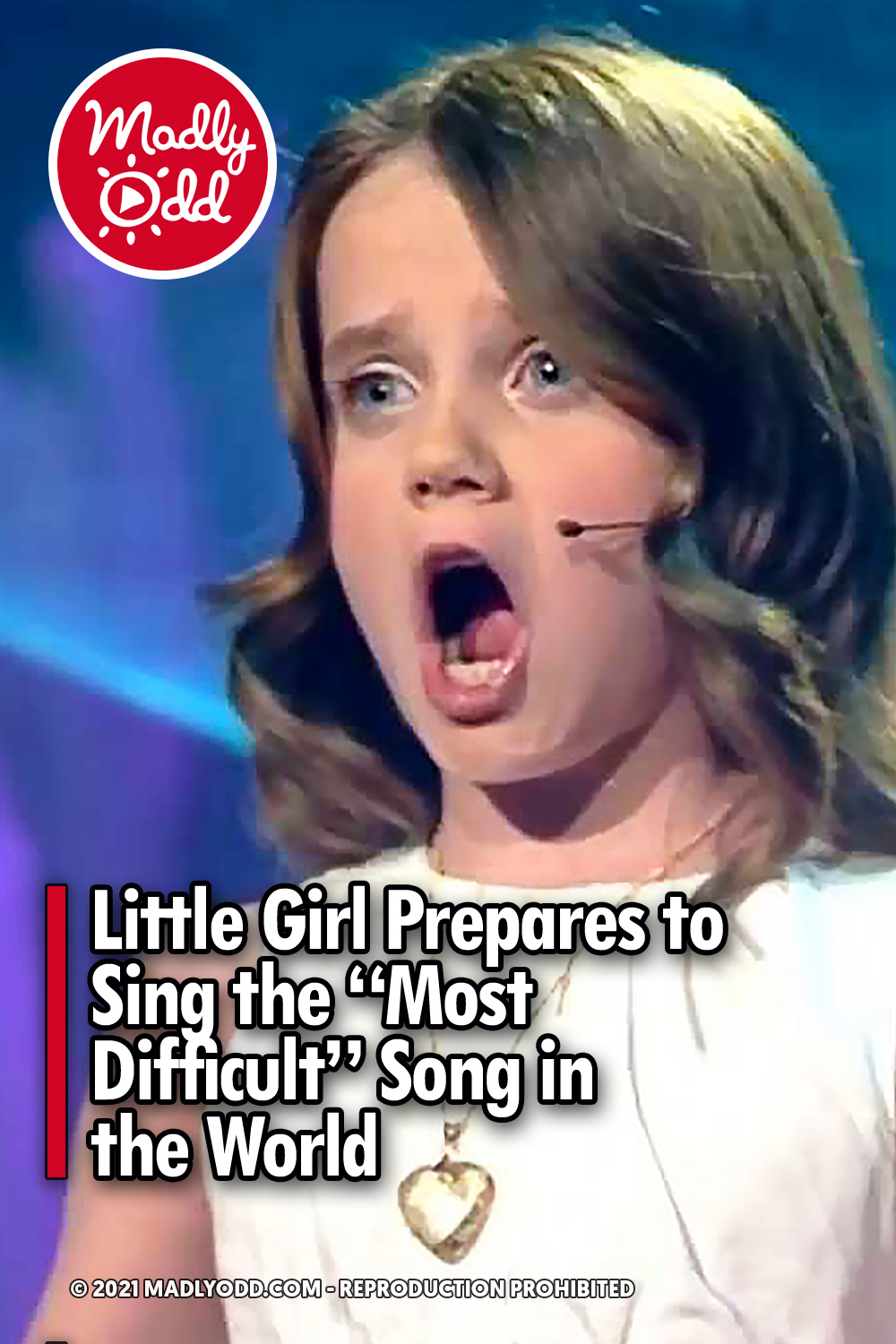 Little Girl Prepares to Sing the \