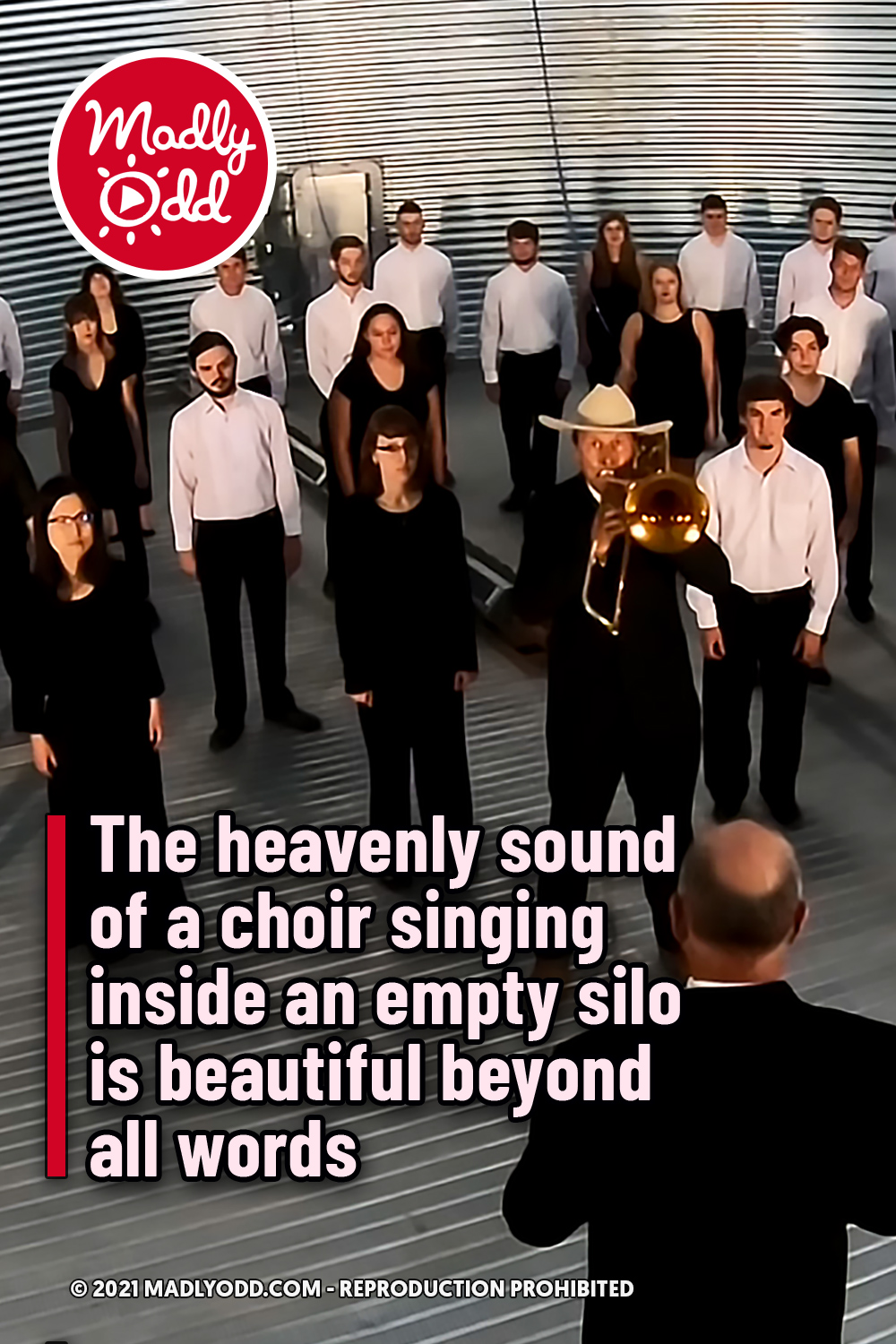The heavenly sound of a choir singing inside an empty silo is beautiful beyond all words
