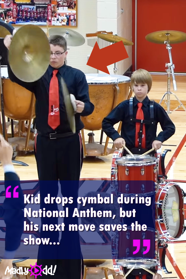 Kid Drops Cymbal During National Anthem, But His Next Move Totally Saves The Show