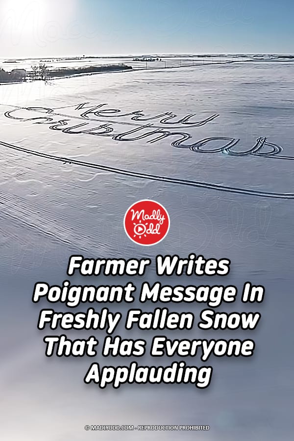 Farmer Writes Poignant Message In Freshly Fallen Snow That Has Everyone Applauding