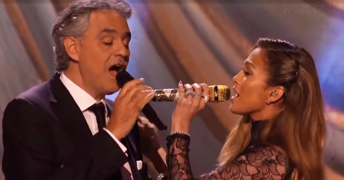Andrea Bocelli and Jennifer Lopez