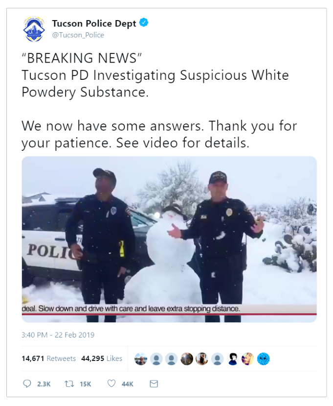 Tuscon Police Snow