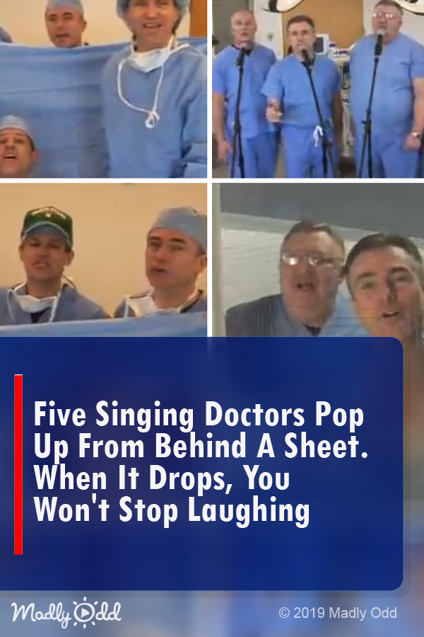 Five Singing Doctors Pop up From Behind a Sheet. When It Drops, You Won\'t Stop Laughing