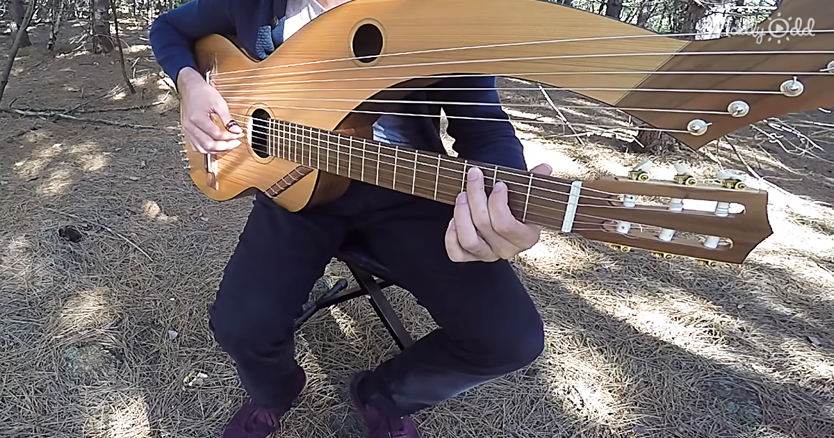 68454-OG1-Man-Playing-‘The-Sound-of-Silence’-on-an-18-String-Harp-Guitar-Is-Too-Beautiful-for-Words