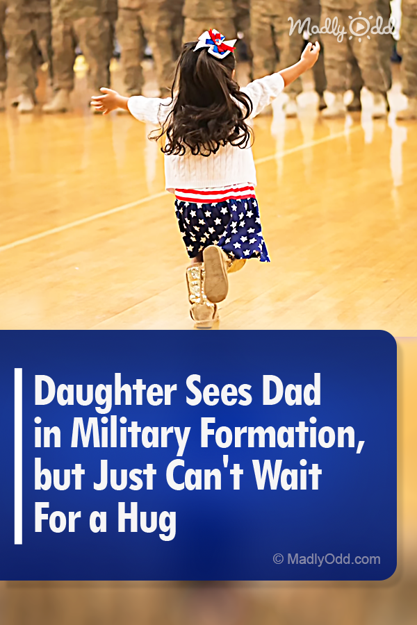 Daughter Sees Dad in Military Formation, but Just Can\'t Wait For a Hug