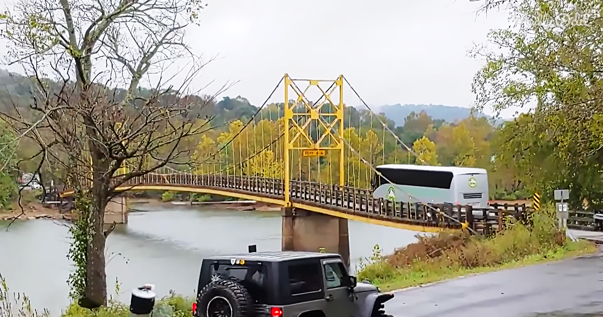og2 Watching This Too-Heavy Bus Attempt To Go Over An Old Bridge Will Make You Uncomfortable