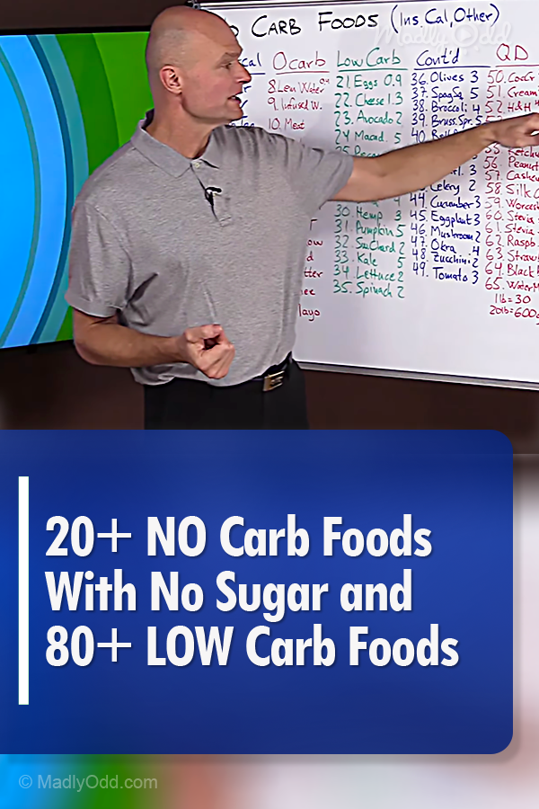 20+ NO Carb Foods With No Sugar and 80+ LOW Carb Foods