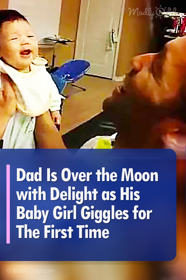 Dad Is Over the Moon with Delight as His Baby Girl Giggles for The First Time