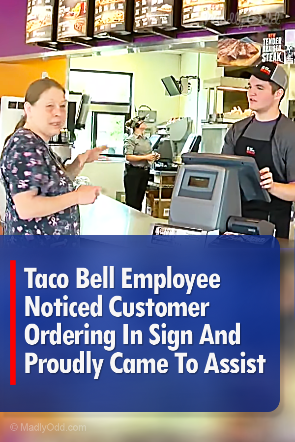 Taco Bell Employee Noticed Customer Ordering In Sign And Proudly Came To Assist