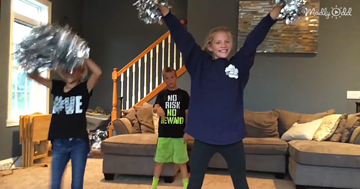 Little Brother Video Bombs His Sisters' Cheer Routine
