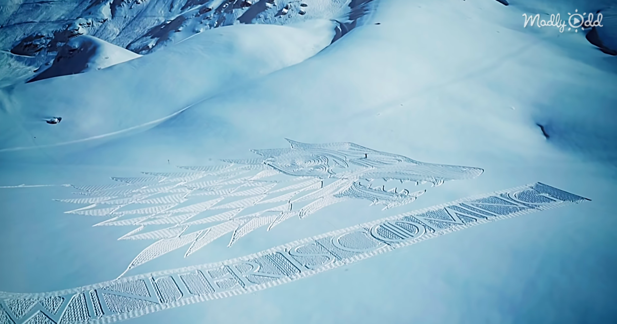 Giant ‘Game Of Thrones’ Direwolf Carved Into A Mountainside By Snowshoe Artist