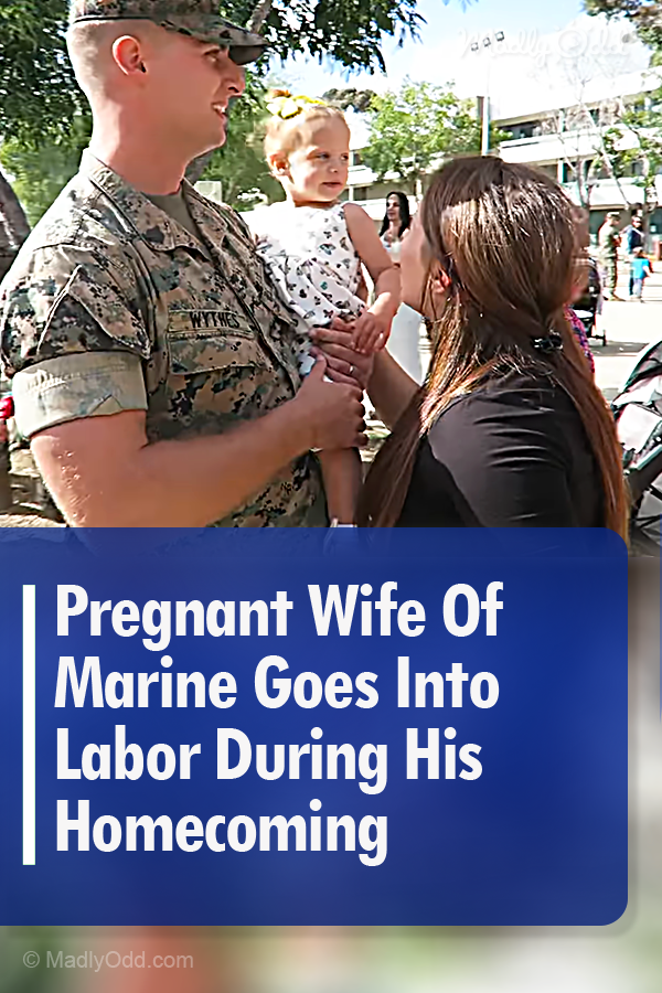 Pregnant Wife Of Marine Goes Into Labor During His Homecoming