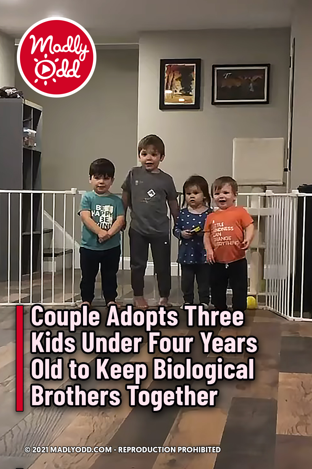 Couple Adopts Three Kids Under Four Years Old to Keep Biological Brothers Together