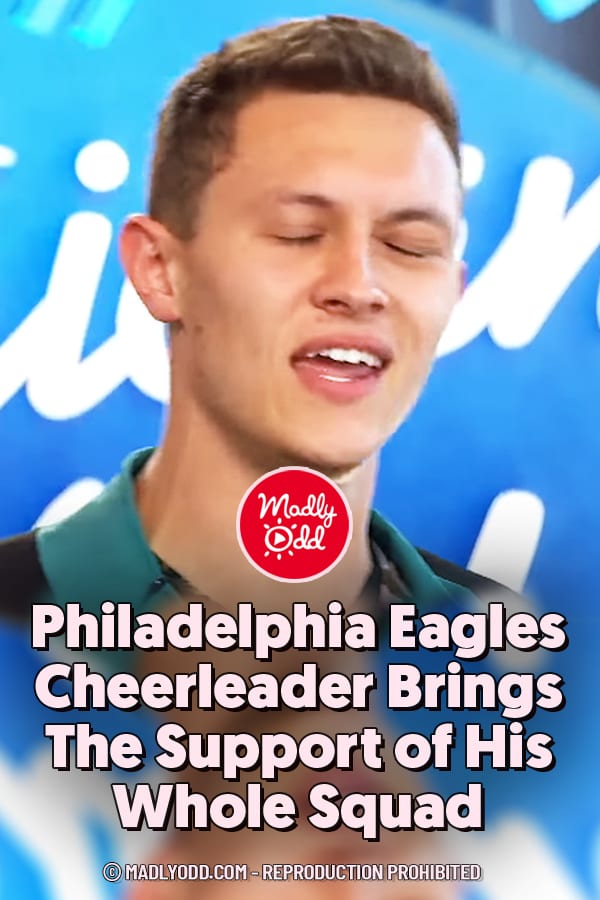 Philadelphia Eagles Cheerleader Brings The Support of His Whole Squad