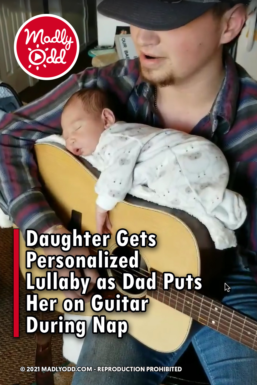 Daughter Gets Personalized Lullaby as Dad Puts Her on Guitar During Nap