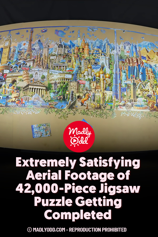 Extremely Satisfying Aerial Footage of 42,000-Piece Jigsaw Puzzle Getting Completed