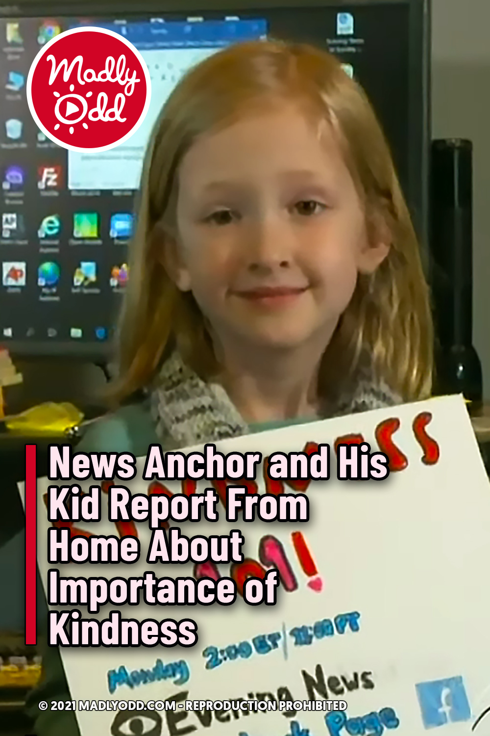 News Anchor and His Kid Report From Home About Importance of Kindness