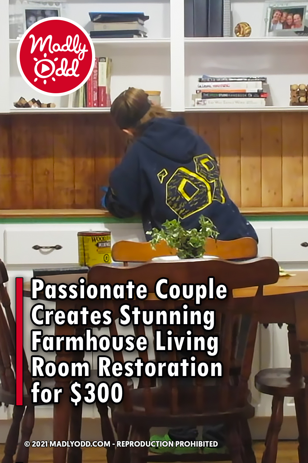 Passionate Couple Creates Stunning Farmhouse Living Room Restoration for $300