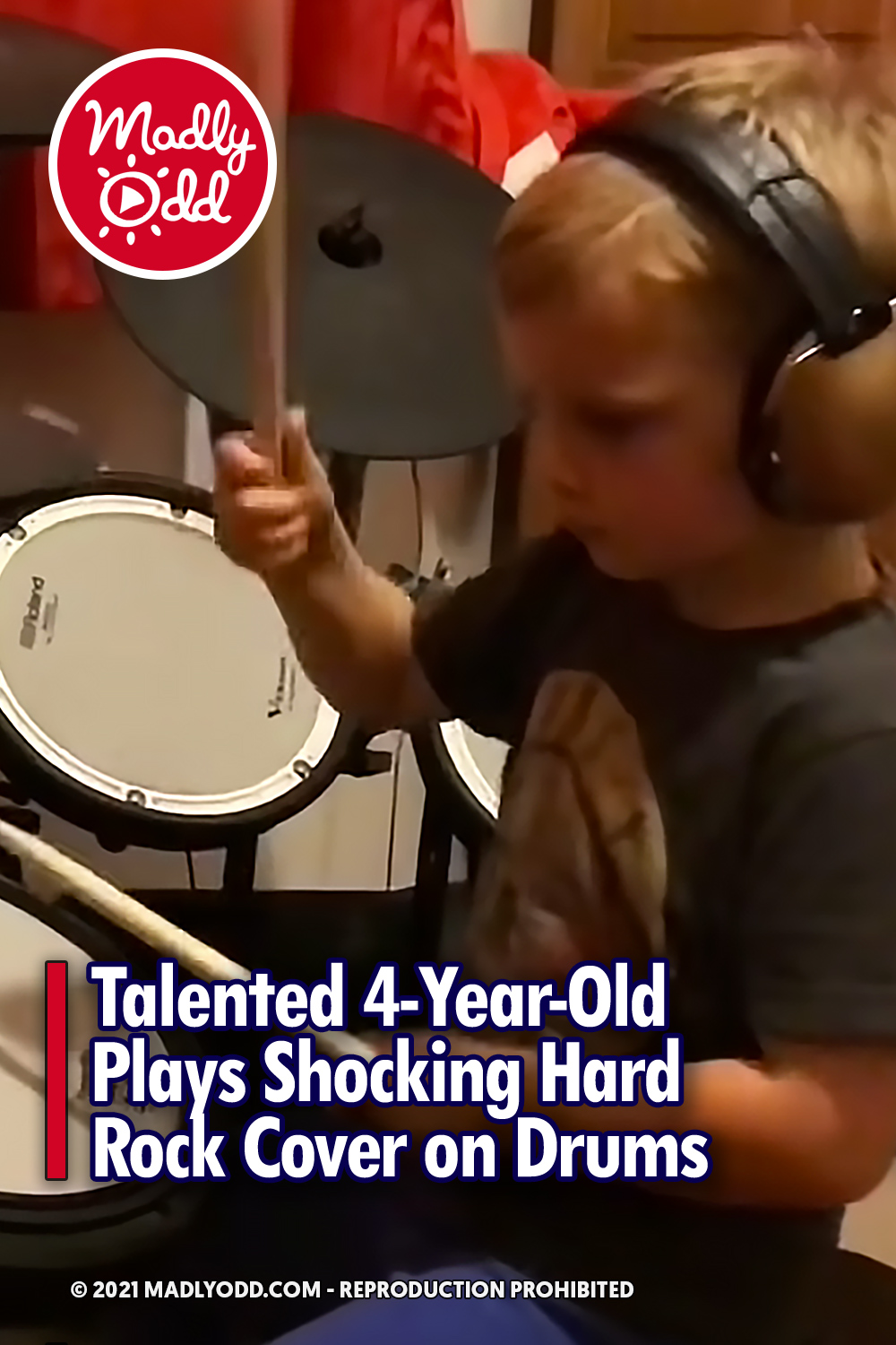 Talented 4-Year-Old Plays Shocking Hard Rock Cover on Drums