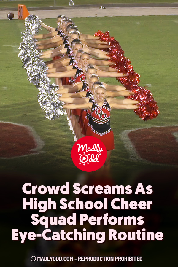 Crowd Screams As High School Cheer Squad Performs Eye-Catching Routine