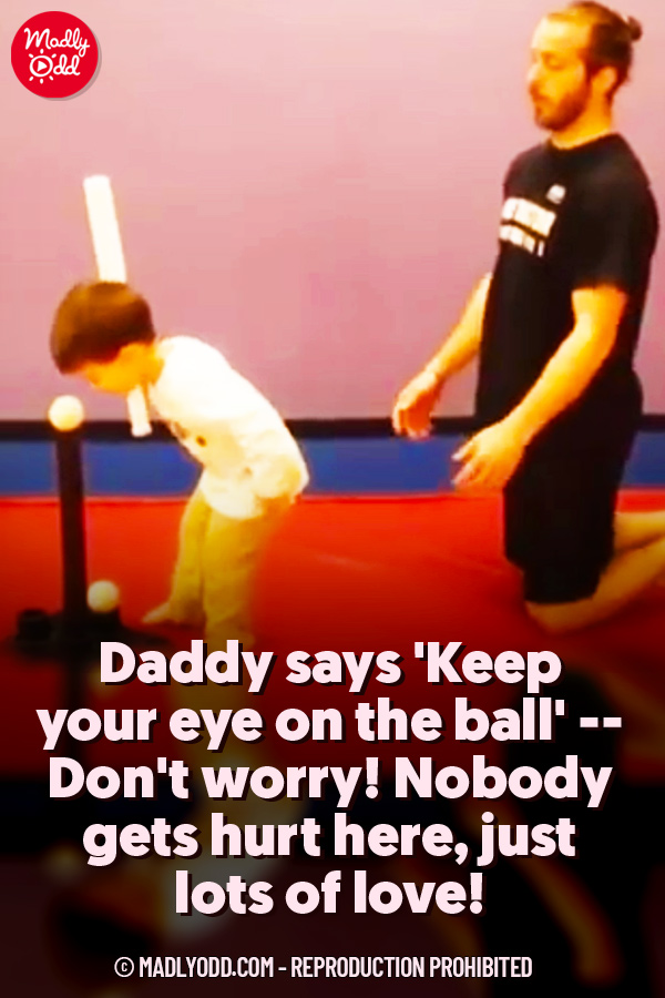 Daddy Says \'keep Your Eye On the Ball\' – and the Result is the Cutest