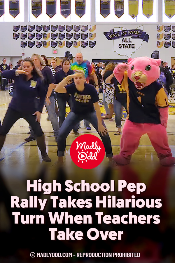 High School Pep Rally Takes Hilarious Turn When Teachers Take Over