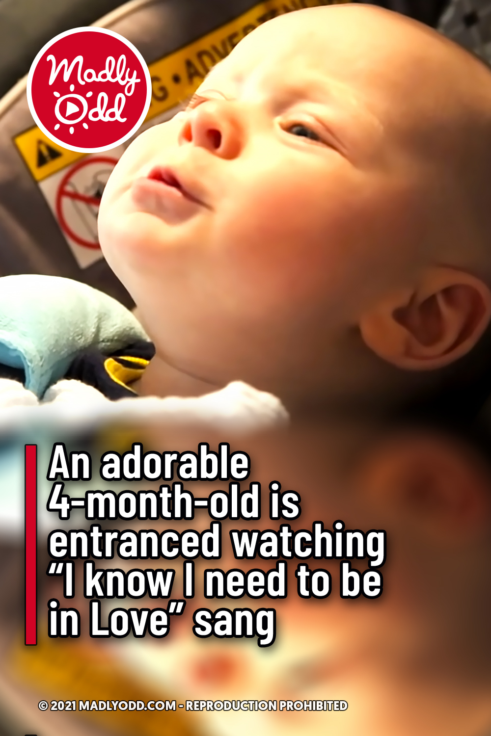 An adorable 4-month-old is entranced watching “I know I need to be in Love” sang