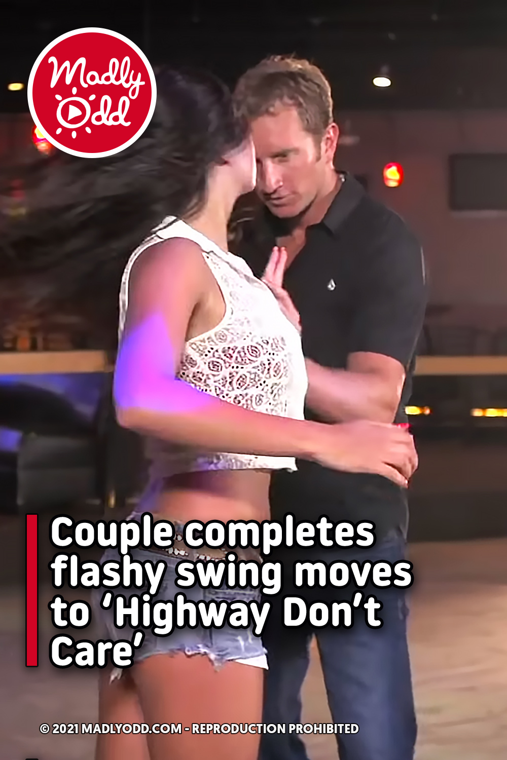 Couple completes flashy swing moves to ‘Highway Don’t Care’