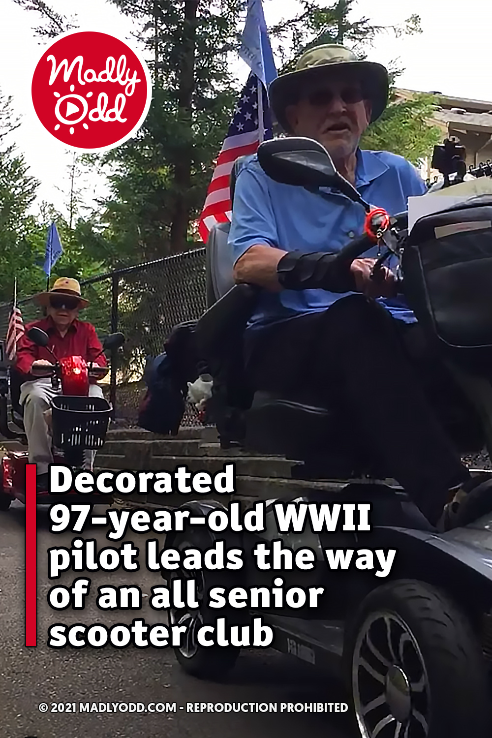 Decorated 97-year-old WWII pilot leads the way of an all senior scooter club