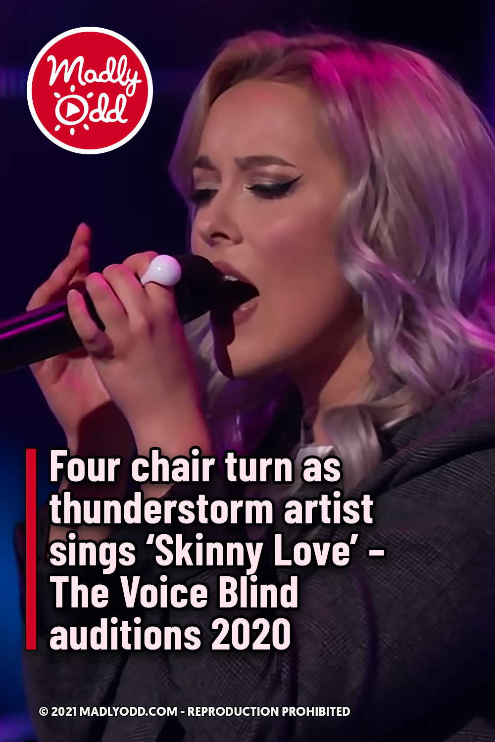 Four chair turn as thunderstorm artist sings \'Skinny Love\' - The Voice Blind auditions 2020